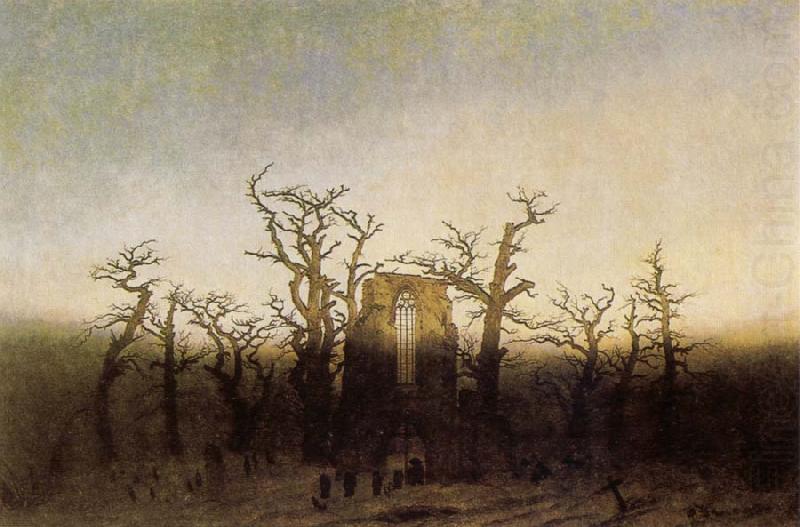 Caspar David Friedrich Abbey under Oak Trees china oil painting image